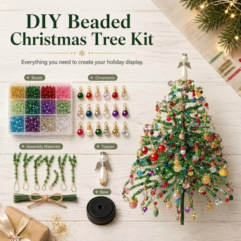 Lighting Tree Decor - DIY Beaded Christmas Tree Kit with