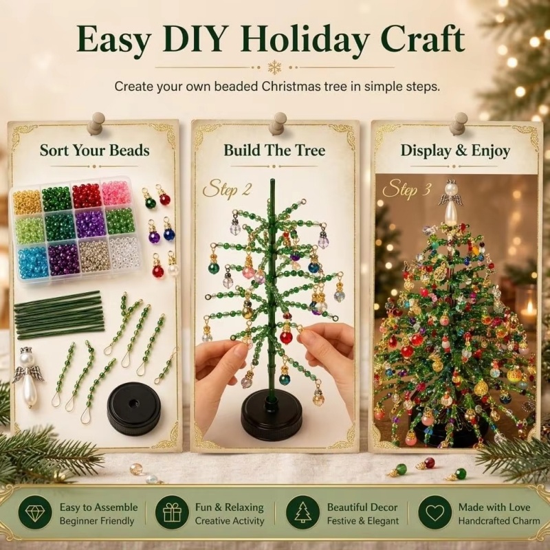DIY Beaded Christmas Tree Kit  - Lighting Tree Decor recension och pris