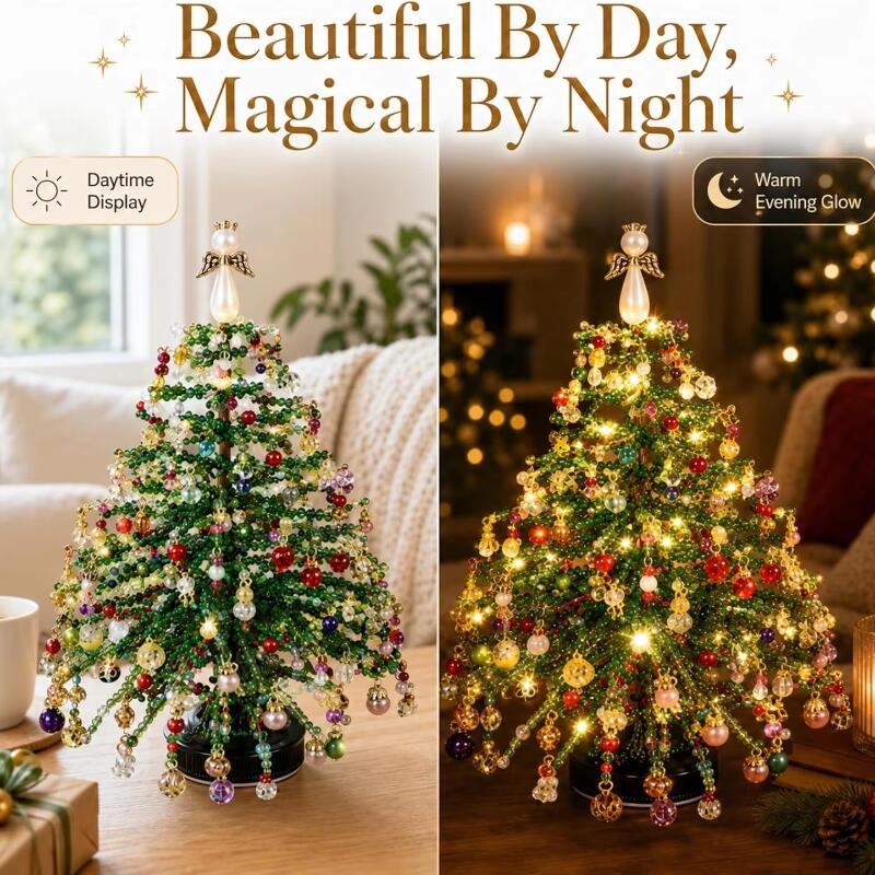 DIY Beaded Christmas Tree Craf - Lighting Tree Decor recension och pris