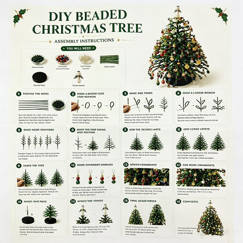DIY Beaded Christmas Tree Craf - Lighting Tree Decor recension och pris
