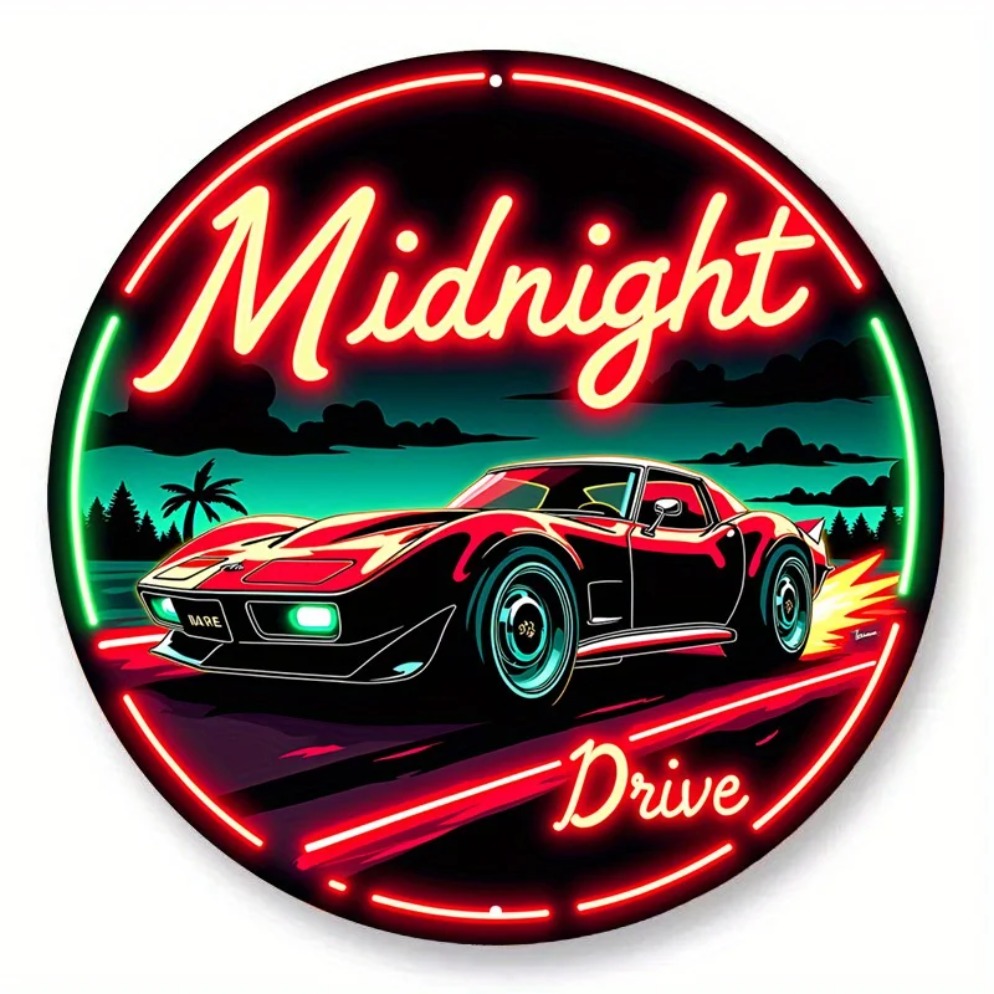 Vintage Neon Car Sign Midnight - Lighting Decor Ideas recension och pris