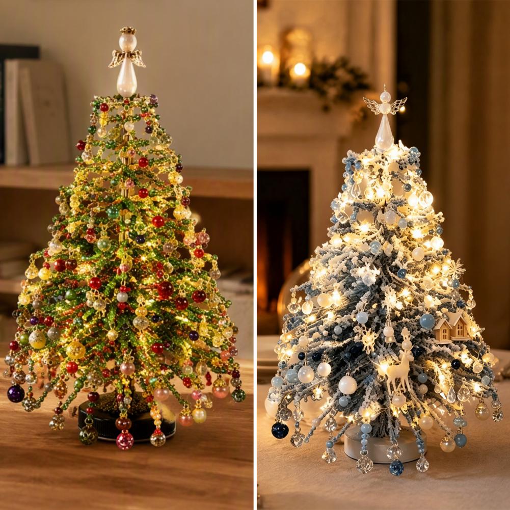 2 Pcs DIY Beaded Christmas Tre - Lighting Tree Decor recension och pris