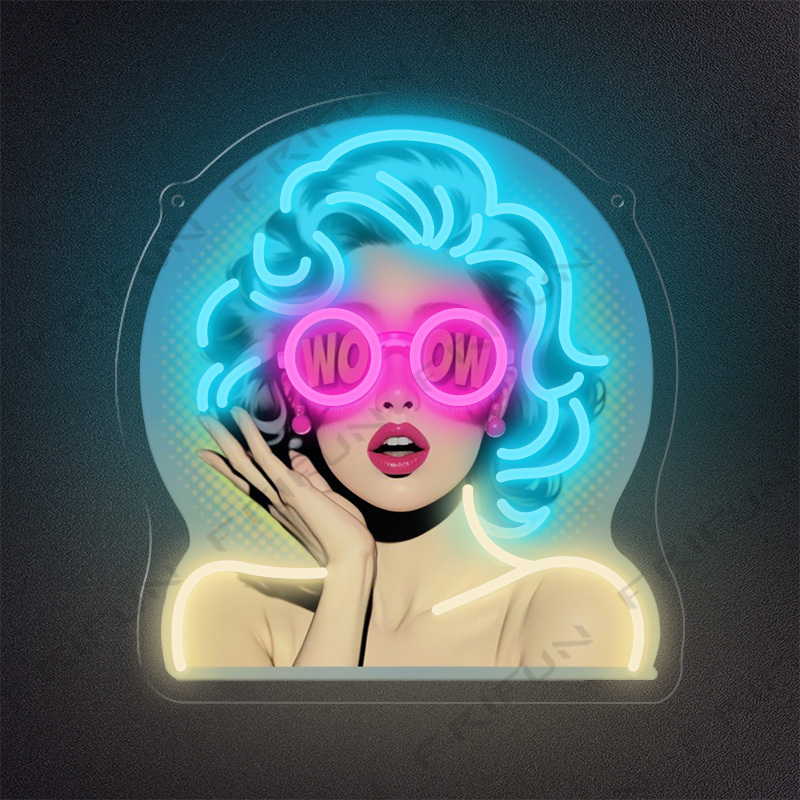WOW Curl Girl Neon Sign UV Pri - Lighting Decor Wow recension och pris