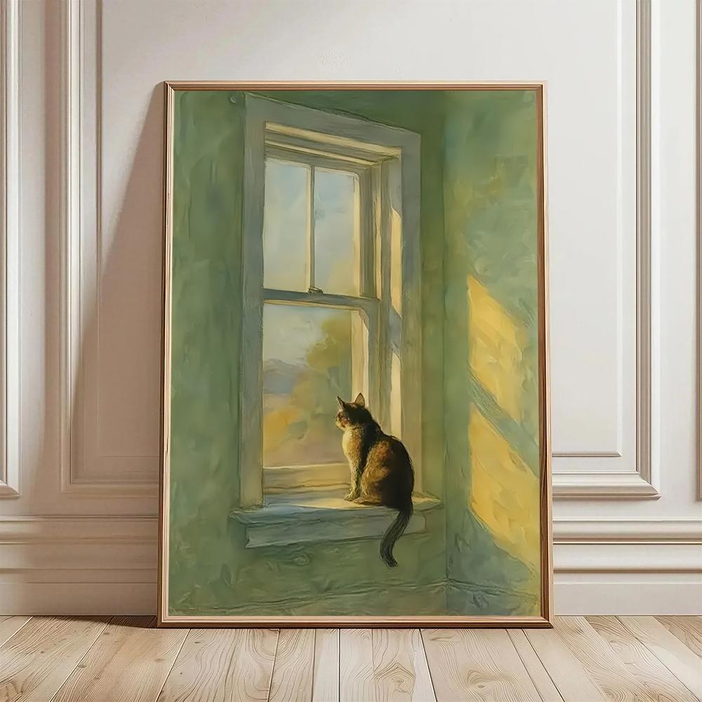 Golden Hour Window Cat HD Wall - Decor Lighting Hours recension och pris