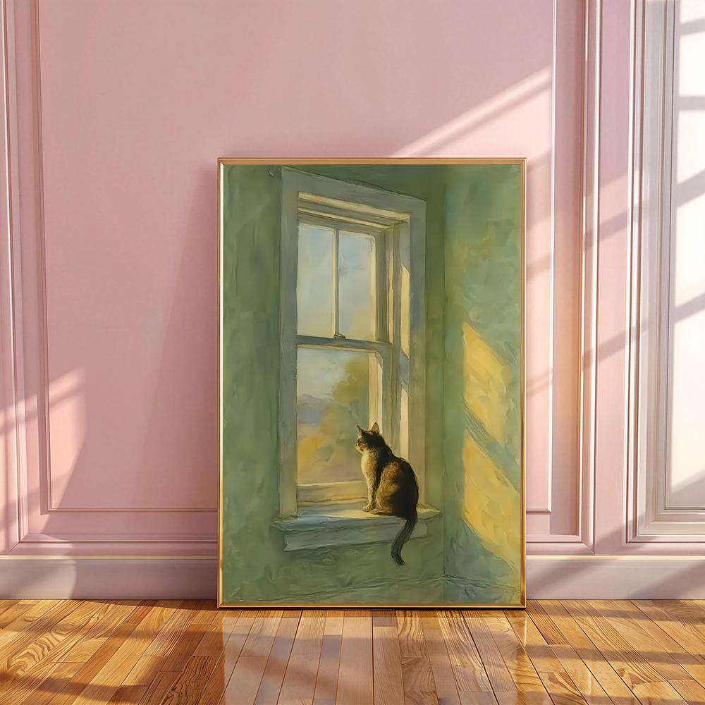 Golden Hour Window Cat HD Wall - Decor Lighting Hours recension och pris